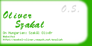 oliver szakal business card